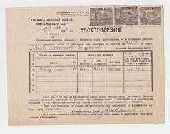 Bulgaria 1947 Sofia Municipality Receipt W/Municipality Fiscal Revenue Stamps (15819) - Brieven En Documenten