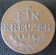 Autriche / Österreich - Monnaie 1 Ein Kreuzer 1816 A - TTB - Small Coins & Other Subdivisions