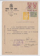 Bulgaria 1945 Sofia Municipality Receipt W/4 Colour Fiscal Revenue Stamps (17599) - Lettres & Documents