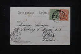 URUGUAY - Affranchissement De Montevideo Sur Carte Postale Pour La France En 1908 - L 110290 - Uruguay
