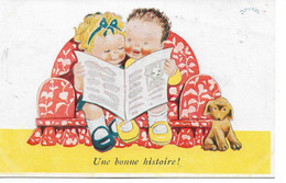 L83A295 - Enfants Sur Un Canapé - "Une Bonne Histoire!" - Illustrateur Janser - Ed Superluxe - Janser