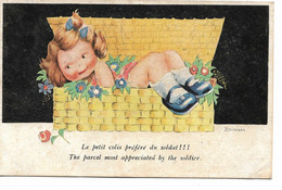 L83A296 - Fillette Dans Un Panier - "Le Petit Colis Préféré Du Soldat!" - Illustrateur Janser - Ed Séphériadès - Janser