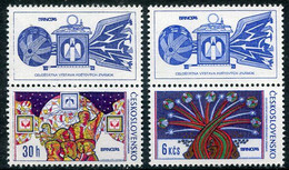 CZECHOSLOVAKIA 1974 Brno Philatelic Exhibition  With Labels MNH / **  Michel 2209-10 Zf - Neufs