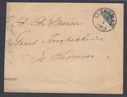 Danish West Indies, Scott 18a BISECT On Large Part Of Cover From St. Thomas - Deens West-Indië