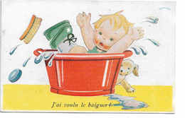 L83A298 - Bébé Et Son Chiot - "J'ai Voulu Le Baigner!!" - Illustrateur Janser - Ed Superluxe - Janser
