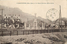 - Dpts Div -ref-AY284- Hautes Alpes - L Argentiere à Ses Morts Glorieux - Monument Aux Morts Guerre 1914-18 - - L'Argentiere La Besse