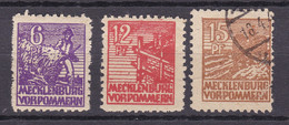 Mecklenburg-Vorpommern - 1946 - Michel Nr. 33 Y, 36/37 Y - Ungebr./Gestempelt - Sowjetische Zone (SBZ)