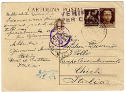 WW2 - ITALY OCCUPATION OF MONTENEGRO 1942- -STOLIVO - CATTARO - TOOLO CHIETI- CENSURA - Montenegro
