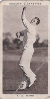 Prominent Cricketers 1938  - 49 FA Ward, South Australia  - Ogden's  Cigarette Card - Original - Photograph - Ogden's