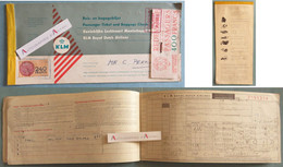 KLM 1959 Billet Ticket Claude Perrin + Timbre Fiscal 240F - Airlines - Vieux Papier Transport Aérien - Europe