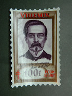 1951 Timbre Vignette Tuberculose Grand Format Villemin 100 Francs Avec Son Enveloppe D'origine - Antitubercolosi