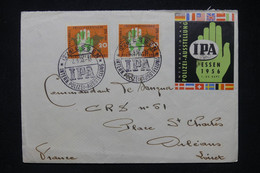ALLEMAGNE - Enveloppe De Essen En 1956 Pour La France, Affranchissement Police + Vignette IPA - L 110379 - Covers & Documents