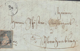 1854 - 1862. SCHWEIZ. Sitzende Helvetia. 10 RAPPEN. On Cover. Arrival And Transit Cancels BERN  + SCHWARZR... - JF425843 - Briefe U. Dokumente