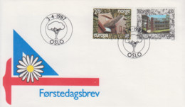 Enveloppe   FDC  1er  Jour   NORVEGE   Paire    EUROPA    1987 - 1987