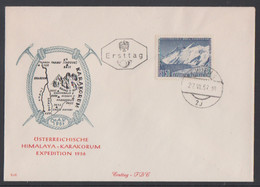1957 FDC Mit Mi Nr: 1036 Österreichische Himalaya-Karakorum Expedition - 1945-60 Oblitérés