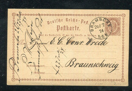 Deutsches Reich / 1874 / Postkarte K1-Stempel "BRAMSCHE" (5456) - Entiers Postaux