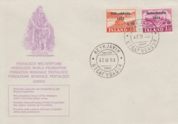Enveloppe  FDC  1er  Jour   ISLANDE   Pour  Les  Sinistrés  De  HOLLANDE   1953 - FDC