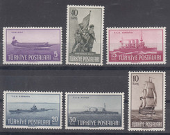 Turkey, Boats Ships 1949 Mi#1235-1240 Mint Never Hinged - Schiffe