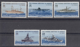 Turkey, Boats Ships 1965 Mi#1971-1975 Mint Never Hinged - Schiffe