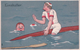 Einskuller, Rameur Chaviré, Litho Gaufrée (107) - Rowing