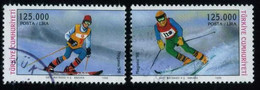 Turkey 1998 Mi 3136-3137 O, Winter Olympic Games Nagano | Slalom Skiers | Alpine Skiing - Usados
