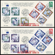 2020 NEW *** FRANCE DE GAULLE Pandamic Coronavirus Covid-19 Cov Mask Doctor 2 FDC In Set  (**) - Briefe U. Dokumente