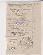 Amgot Ricevuta Di Vesamento-Palermo 10.12.1943-Viaggiata Italy Italia - Occ. Anglo-américaine: Sicile
