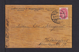 1908 - 10 P Auf Karte Aus Holz Ab JYVÄSKYLÄ Nach Helsingfors - Cartas