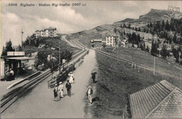 ! Alte Ansichtskarte Rigibahn, Station Rigi Staffel, Schweiz - Stations - Zonder Treinen