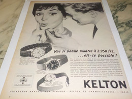 ANCIENNE PUBLICITE PAS CHERE MONTRE KELTON  1959 - Autres & Non Classés