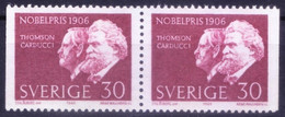 Sweden 1966 MNH Par No Gum, Nobel Thomson In Physics, Carducci In Literature - Albert Einstein