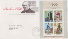 Enveloppe FDC  1er  Jour   GRANDE  BRETAGNE   Bloc  Feuillet    Sir  Roland  HILL   1979 - Rowland Hill