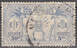 Nouvelles Hebrides 1925 Michel 81 O Cote (2005) 4.50 Euro Armoirie Cachet Rond - Usados