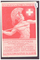 CARTE POSTALE OLYMPIQUE POUR FACILITER LA PARTICIPATION DE LA SUISSE A LA VII. OLYMPIADE ANVERS 1920 - TB - Sonstige