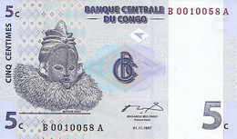 CONGO  UNC  1997  5 CENTIMOS  P81 - República Democrática Del Congo & Zaire