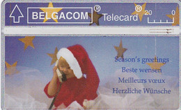 Belgique Télécarte Belgacom Telecard Noël 1992 Enfant Au Téléphone Voeux Season’s Greetings 20 Unités N° 251G60745 E. - Christmas