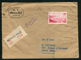 Monaco - Enveloppe En Recommandé Pour Paris En 1948 - Ref N 138 - Cartas & Documentos