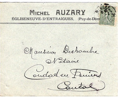 Enveloppe En-tête Michel Auzary à Egliseneuve D'Entraigues Puy De Dôme 1906 - 1900 – 1949