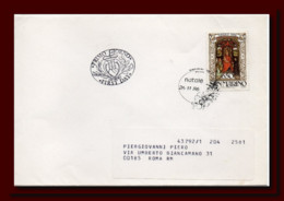 1986 San Marino Saint Marin Letter Posted To Italy Pmk Christmas 86 And Arrival's Pmk Rear - Storia Postale