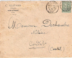 Enveloppe En-tête Du Notaire C.Glatard à St Etienne Loire 1905 - 1900 – 1949