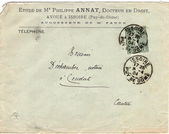 Enveloppe En-tête Etude Philippe Annat Avoué à Issoire Puy De Dôme 1904 - 1900 – 1949