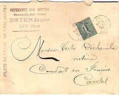 Enveloppe En-tête Cachet Boyer Jeune Vêtements Et Filets De Pêche à Ezy Eure + Cachet Cire BJ Intact - 1900 – 1949