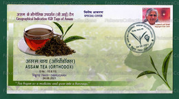 INDIA 2021 Inde Indien - ASSAM TEA ORTHODOX - Special Postmark Cover - Dibrugarh 24.08.2021 - Medicinal Plants, GI Tag - Medicinal Plants