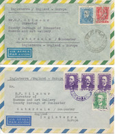 BRASILIEN 1958/1961 2 Kab.-Flugpostbf N. England Beide M. K2 "SEARA / BRASIL"   Dabei Einmal In Selt. Viol. Stempelfarbe - Storia Postale