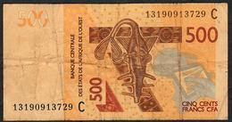 W.A.S. BURKINA FASO P319Cb 500 FRANCS (20)13 2013 FINE NO P.h. - États D'Afrique De L'Ouest