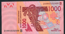 W.A.S. BENIN P215Bu 1000 FRANCS (20)21 2021  Signature 45 UNC. - États D'Afrique De L'Ouest