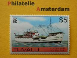 Tuvalu 1976, WITH WATERMARK / NIVANGA / SHIPS BATEAUX SCHEPEN SCHIFFE NAVI NAVES: Mi 37, Type X, ** - Tuvalu