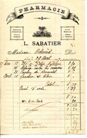 FACTURE.07.ARDECHE.PRIVAS.PHARMACIE L.SABATIER. - Profumeria & Drogheria