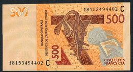 W.A.S. LETTER C = BURKINA FASO P319Cg 500 FRANCS (20)18 2018 UNC. - Westafrikanischer Staaten