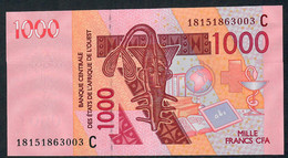 W.A.S. LETTER C = BURKINA FASO P315Ct 1000 FRANCS (20)18 2018 UNC. - West-Afrikaanse Staten